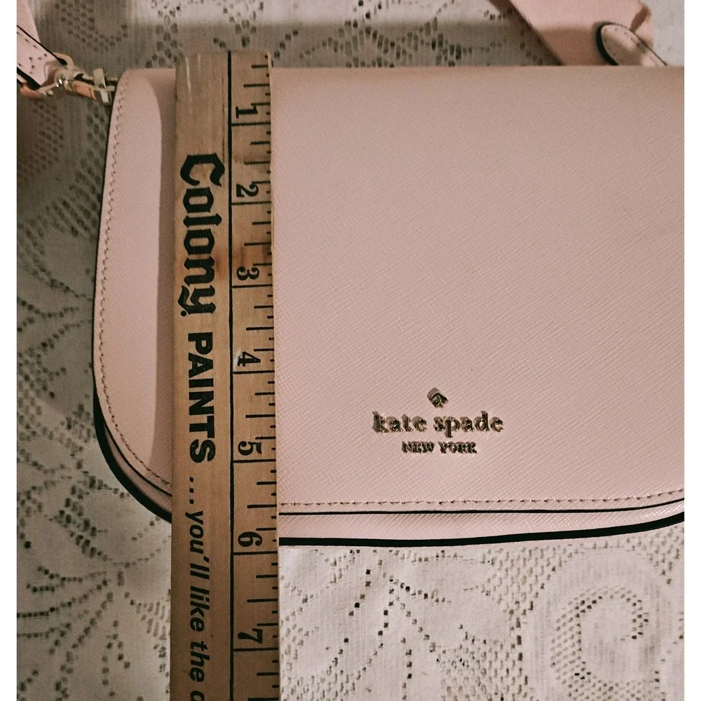 Kate Spade Madison Saddle Bag Light Pink Saffiano Leather Purse Pre Owned